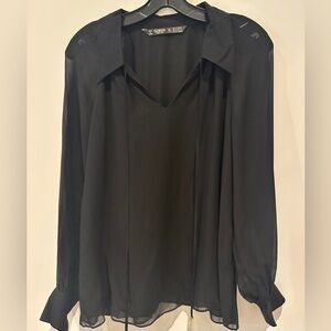 NWOT - Goelia Black Sheer Blouse
